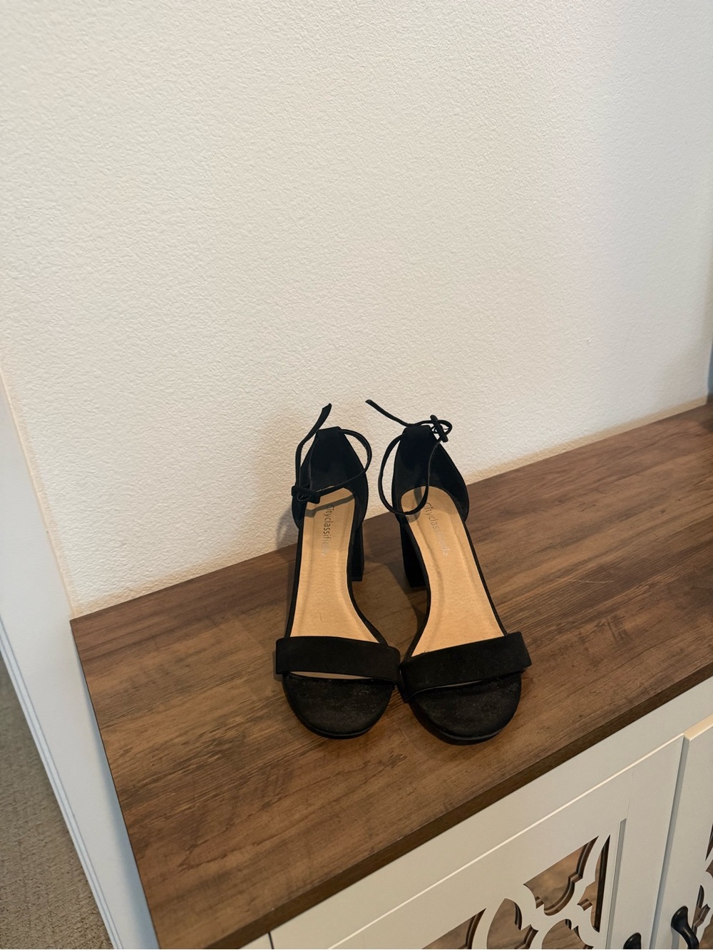 Women’s Black Ankle-Tie Block Heel